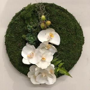 Faux flowers wall orquídeas